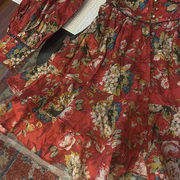 TRISH SCULLY , brand new , Floral pattern Red Midi Dress size S - Picture 4 of 11